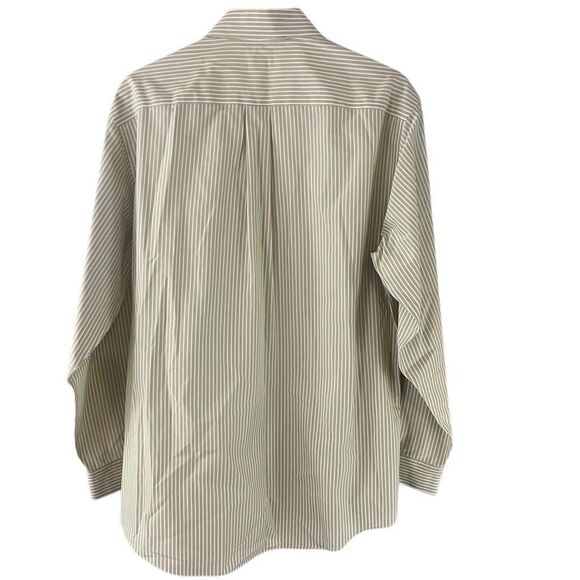 Brooks Brothers 346 Non Iron Green White Stripes Long Sleeve Button Down Shirt M - Picture 5 of 6